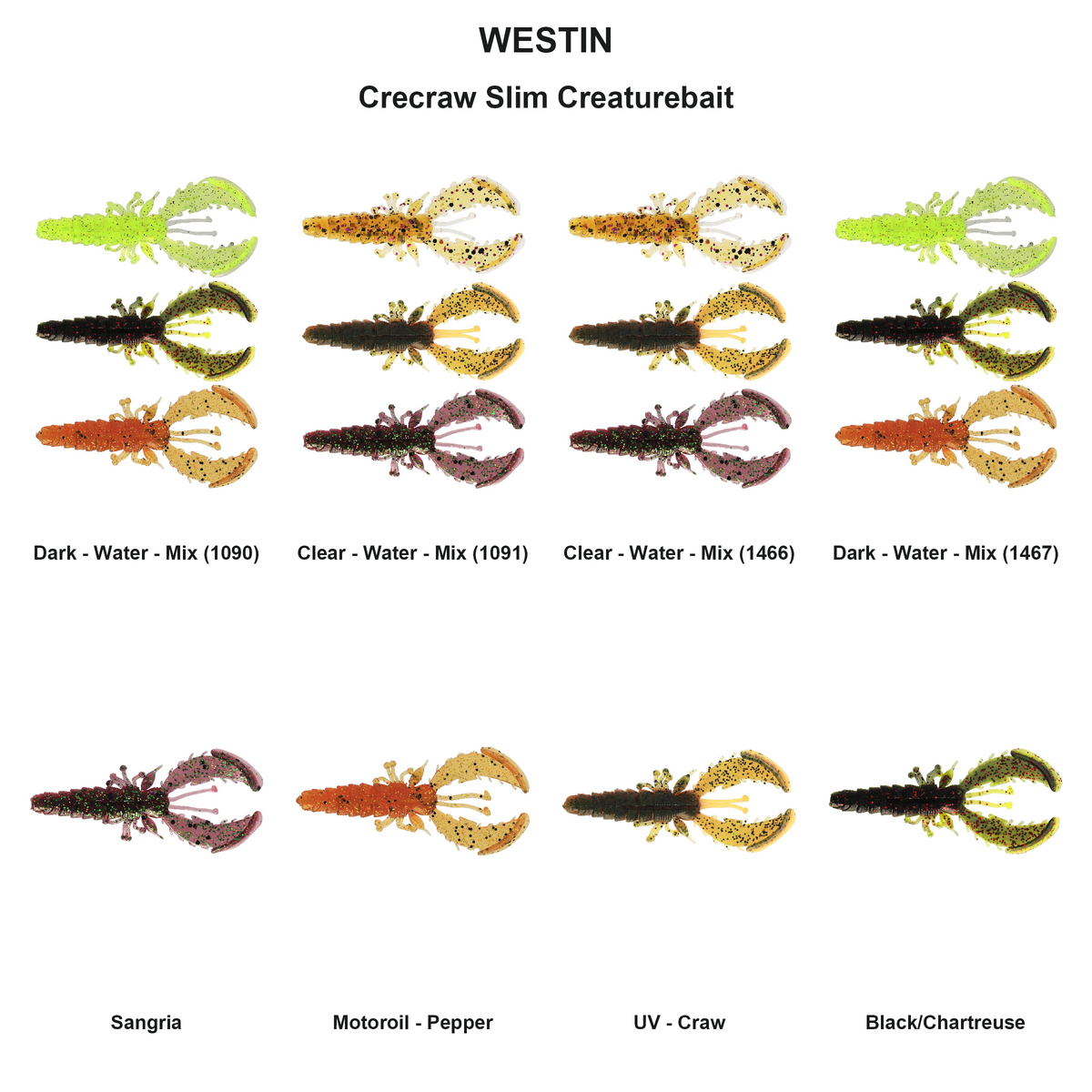 Farveoversigt – Crecraw Slim Creaturebait