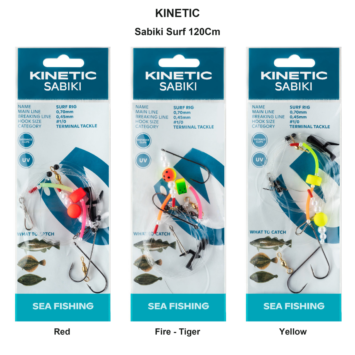 Farveoversigt – Kinetic Sabiki Surf 120Cm