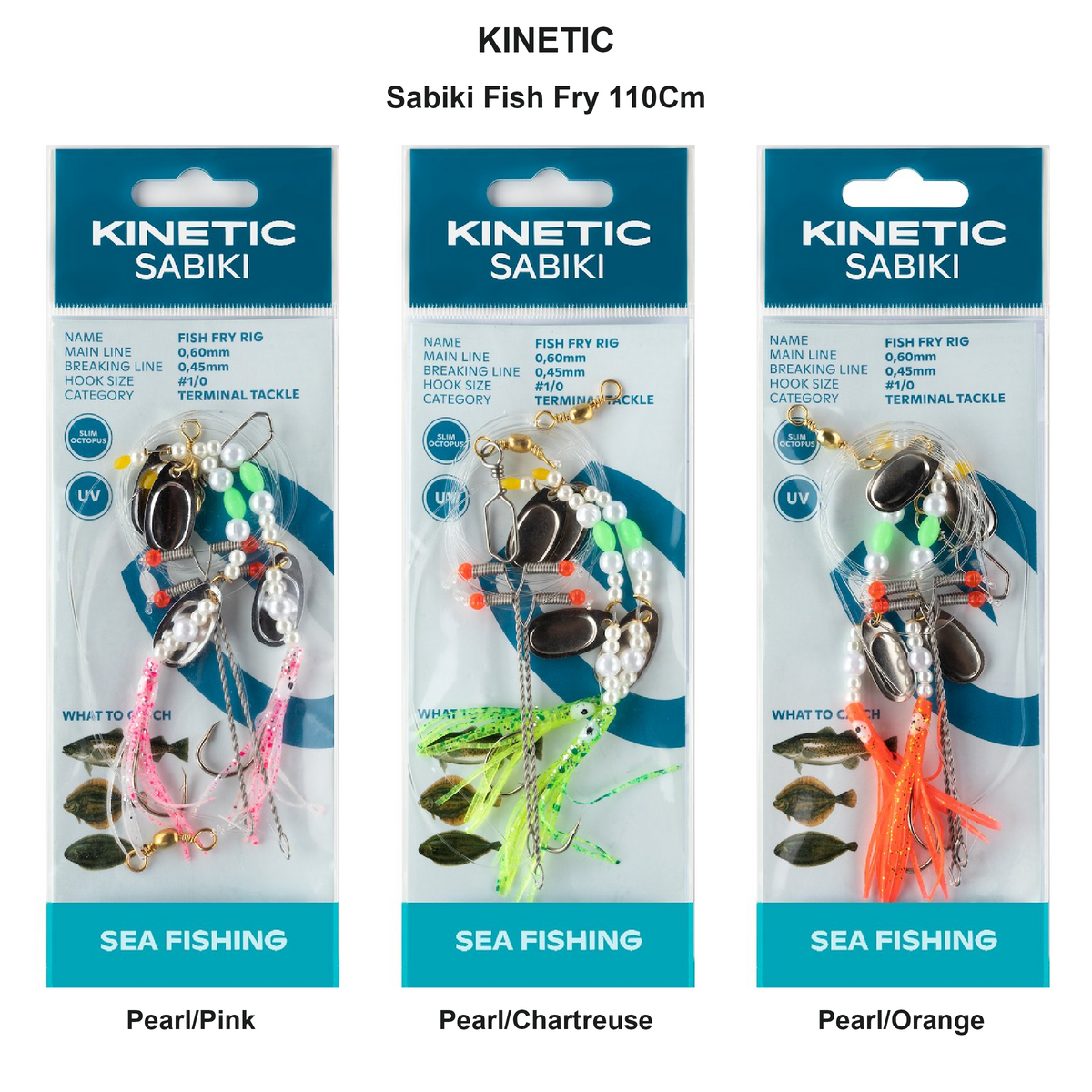 Farveoversigt – Kinetic Sabiki Fish Fry 110Cm