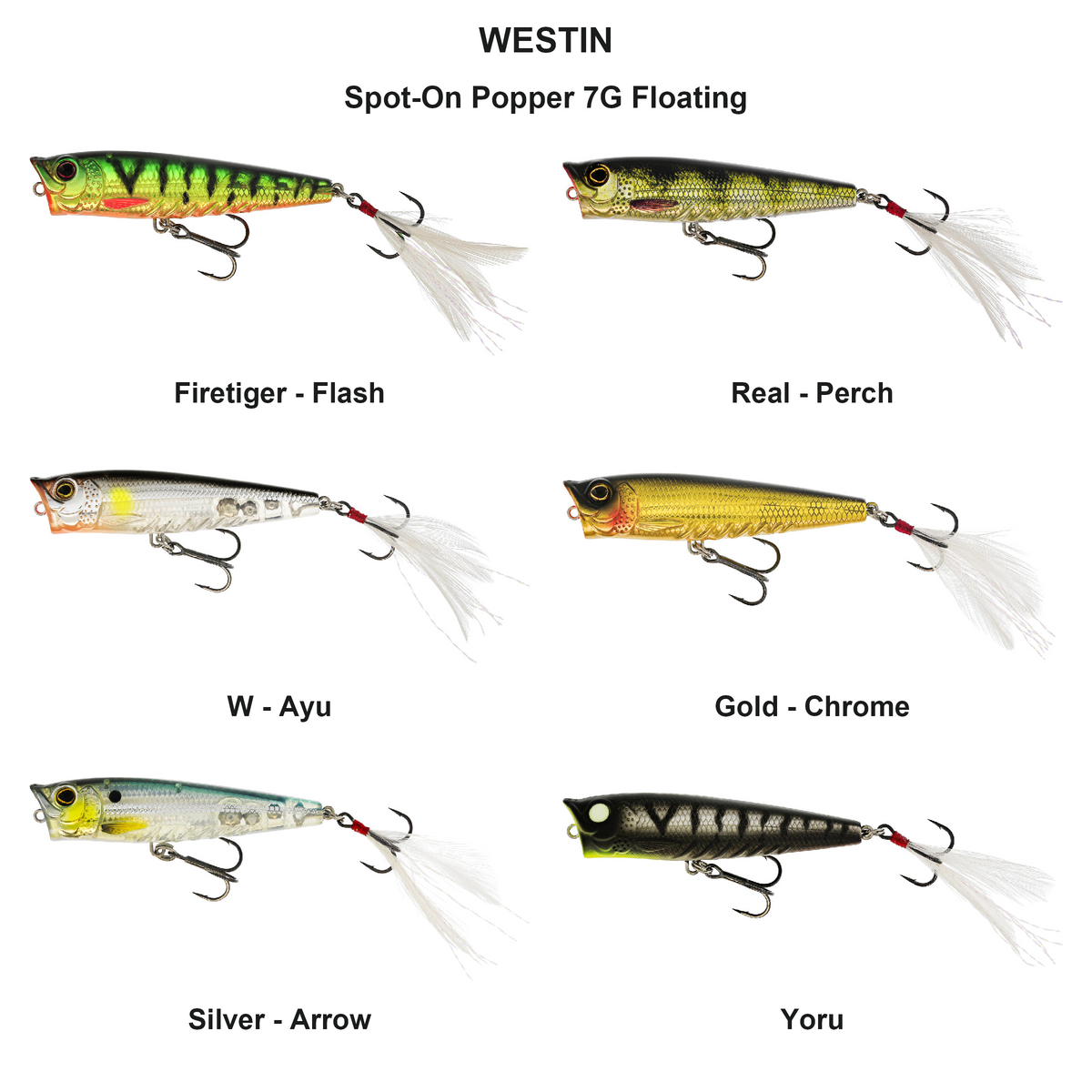 Farveoversigt – Spot-On Popper 7G Floating