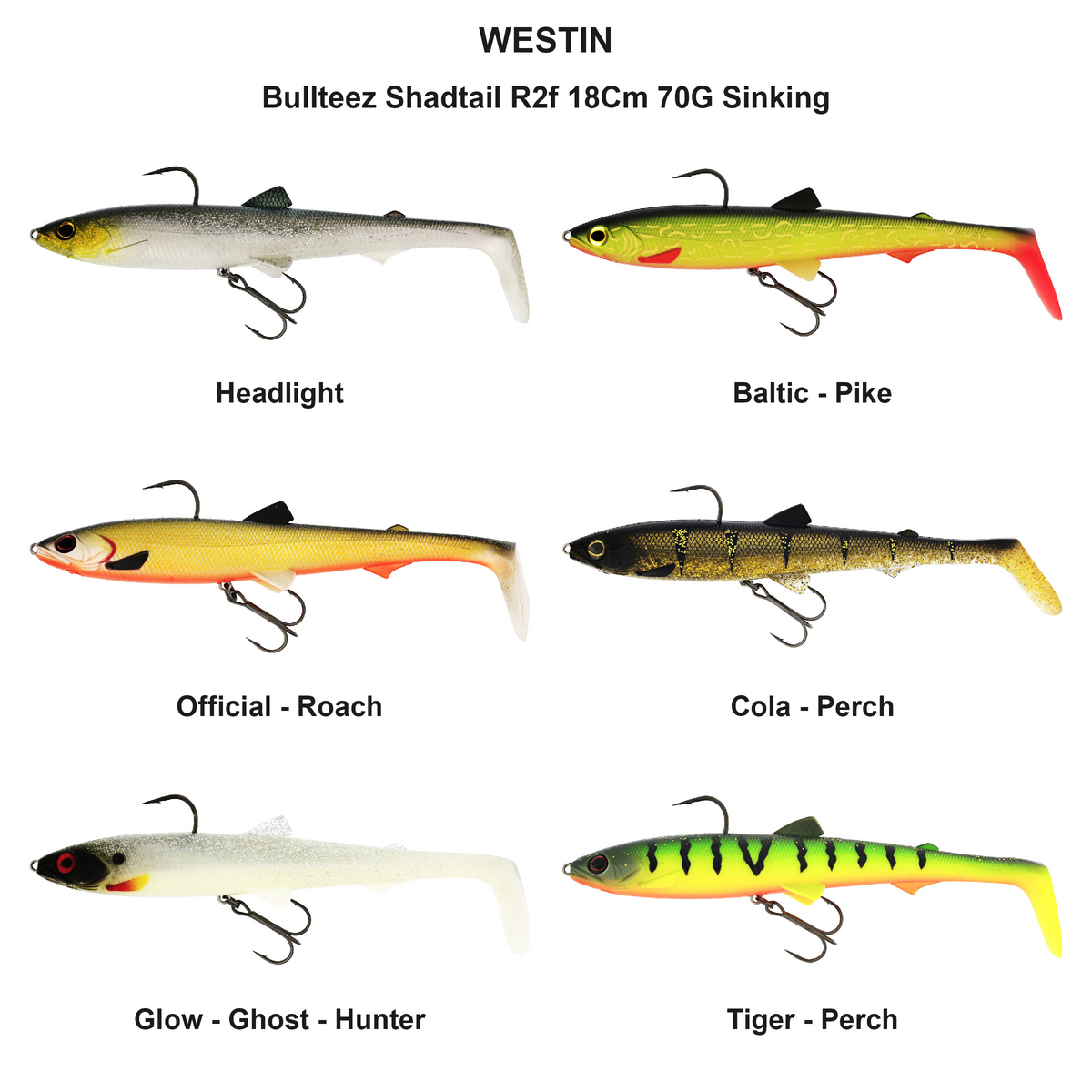 Farveoversigt – Bullteez Shadtail R2f 18Cm 70G Sinking