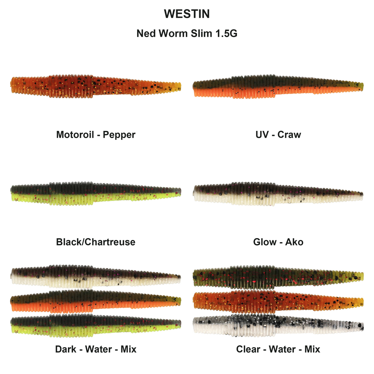Farveoversigt – Ned Worm Slim 1.5G