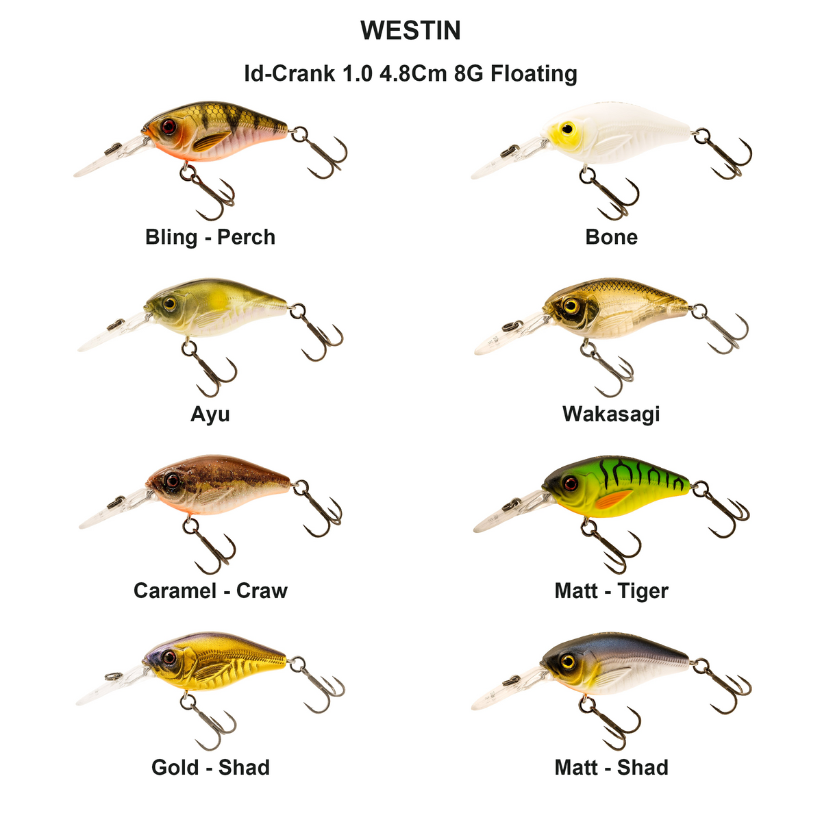 Farveoversigt – Id-Crank 1.0 4.8Cm 8G Floating